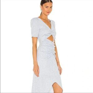 Song of Style Lena Midi Dress in Blue and White Size Small